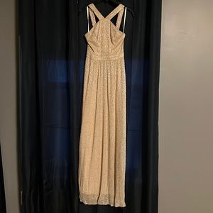 Metallic Halter Dress - GOLD -XSMALL Perfect for weddings/prom/elegant events